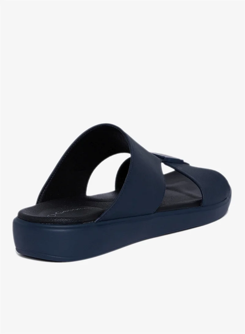Geoomnii BLUE Geoomnii Men’s Arabic Sandals – Comfortable Casual Leather Slide Sandals for Everyday Wear for Men | Best Price UAE