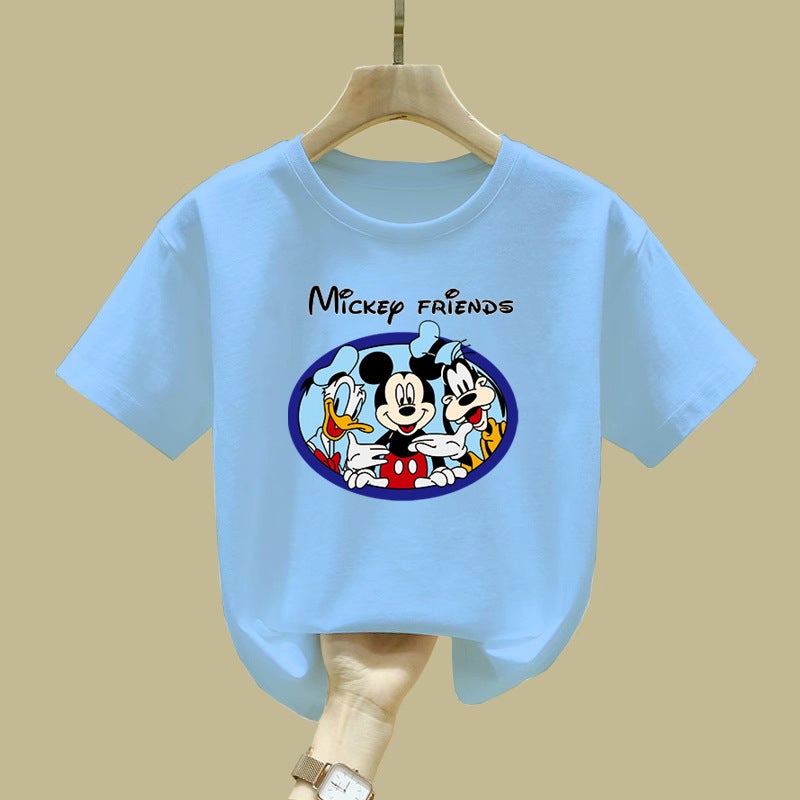 2144# Cotton Children'S Short-Sleeved T-Shirt Boys And Girls Cartoon Printed Half-Sleeved Top For Baby Crewneck - Image 2