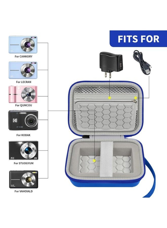 Comecase Carrying & Protective Case for Digital Camera, AbergBest 21 Mega Pixels 2.7" LCD Rechargeable HD/Kodak Pixpro/Canon PowerShot ELPH 180/190 / Sony DSCW800 / DSCW830 Cameras for Travel - Blue - Image 2