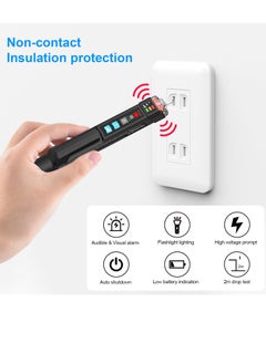 KASTWAVE Voltage Tester, Alert Detector with Sound and Light Alarm, Flashlight, Wire Breakpoint Finder, Portable Non-contact AC Voltage Tester, with Dual Range AC 12V-1000V/48V-1000V  - Image 2