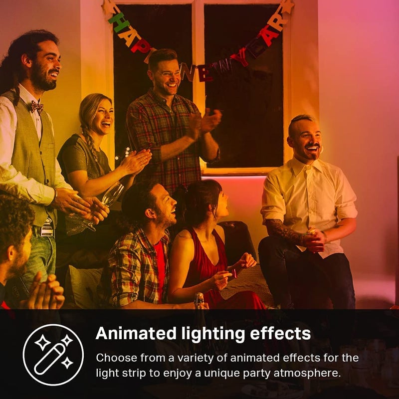 Kasa Smart شريط إضاءة LED ذكي من كاسا، 50 منطقة لون RGBIC، 16.4 قدم، شريط LED واي فاي يعمل مع أليكسا، جوجل هوم وسمارت ثينغز، سطوع عالي، 16 مليون لون، طلاء PU، قابل للتقليم، ضمان 2 سنة (KL420L5) - Image 4