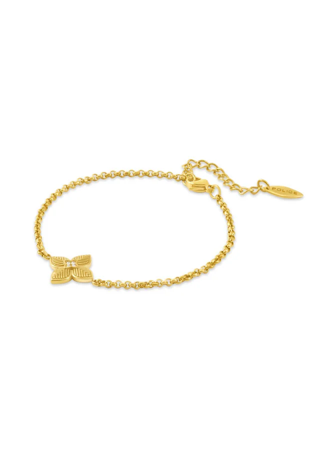 بوليس Sericea Gold Floral Charm Bracelet for Women