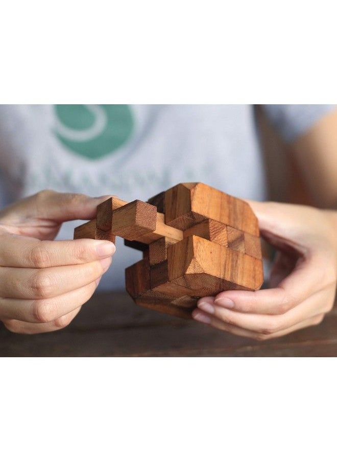 Generic - Hidden Passage: 3D Wooden Brain Teaser Puzzle By Siammandalay With Sm Gift Box Stem Skill Builder Interlocking Game. Educational Problem Solving Game For Adults. Handmade Desk Accent For Offices - Image 1