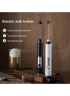 VIO Milk Handheld Frother USB Rechargeable Electric 3 Speed Mini Milk Foamer Drink Mixer Foam Maker Beater with 2 Whisks for Coffee Frappe Latte Matcha Cappuccino Hot Chocolate White  - Image 5
