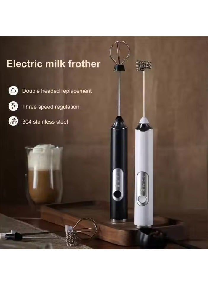 VIO Milk Handheld Frother USB Rechargeable Electric 3 Speed Mini Milk Foamer Drink Mixer Foam Maker Beater with 2 Whisks for Coffee Frappe Latte Matcha Cappuccino Hot Chocolate White  - Image 5