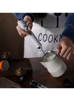 VIO Milk Handheld Frother USB Rechargeable Electric 3 Speed Mini Milk Foamer Drink Mixer Foam Maker Beater with 2 Whisks for Coffee Frappe Latte Matcha Cappuccino Hot Chocolate White  - Image 2