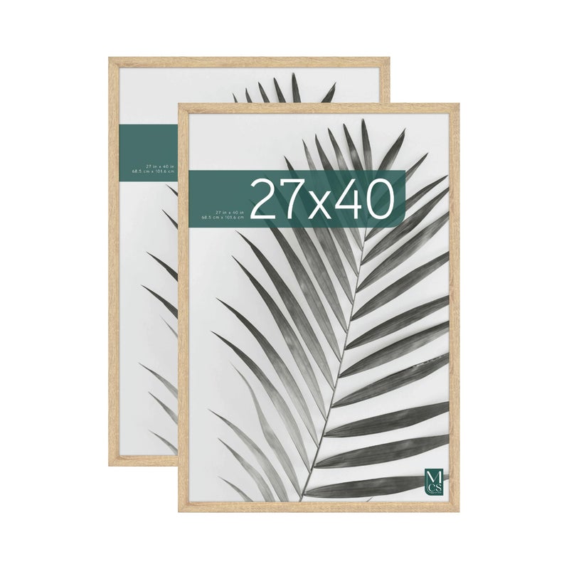 MCS Studio Gallery 27x40 Poster Frame Natural Woodgrain Vertical  Horizontal Wall Hanging Large Picture Frame for Photos Posters  Art Prints 2Pack