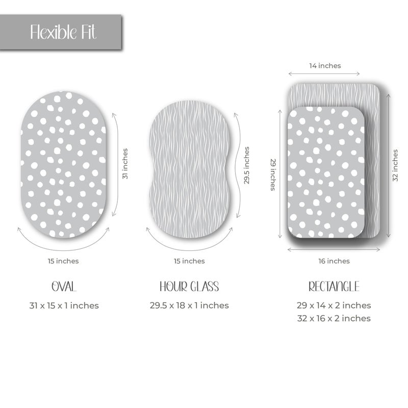 Ely's & Co. Bassinet Sheet Set 2 Pack 100% Jersey Cotton Grey and White Abstract Stripes and Dots by Ely's & Co. - Image 2