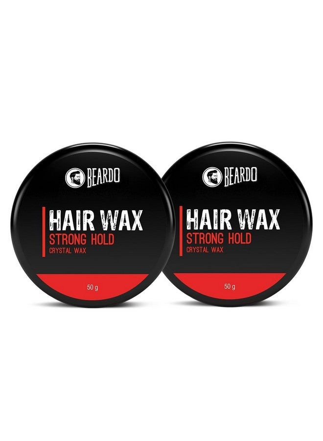 Beardo Stronghold Hair Wax, 50gm (Pack of 2) | Crystal Hair Wax | Hair Wax Men | Styling Wax | Glossy Finish | Shine | Strong Hold, Restylable Anytime, Easy Wash Off Hair Wax - Image 1