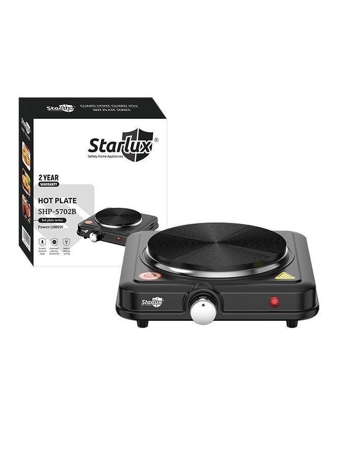 STARLUX Hot Plate, 1000W Portable Electric Stove for Cooking with 5 Levels Adjustable Temperature & Knob Control,Countertop Single Coil Burner Cast Iron Cooktop for All Cookwares Home Camp RV - Image 1