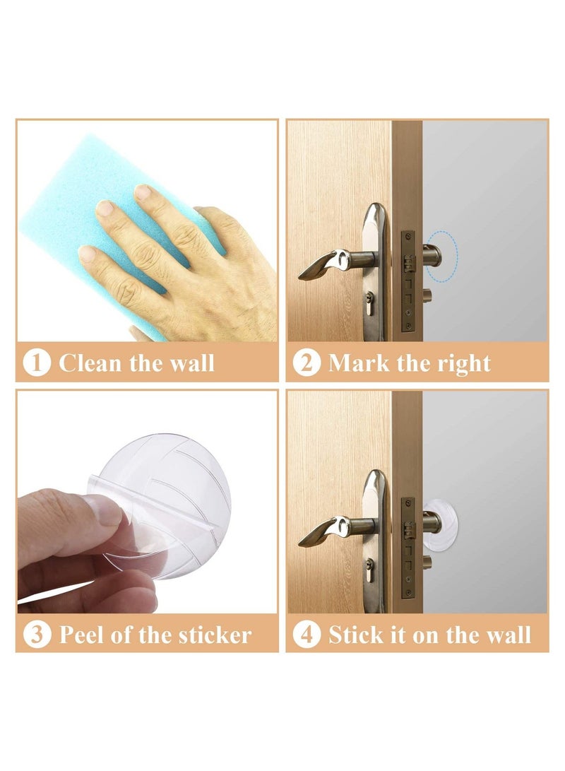 Y&D SYOSI Door Stopper Wall Protector, Transparent Bumper, Knob Guard Silicon, Self Adhesive Prevent Damage to Wall, Clear, 12 Pcs  - Image 5