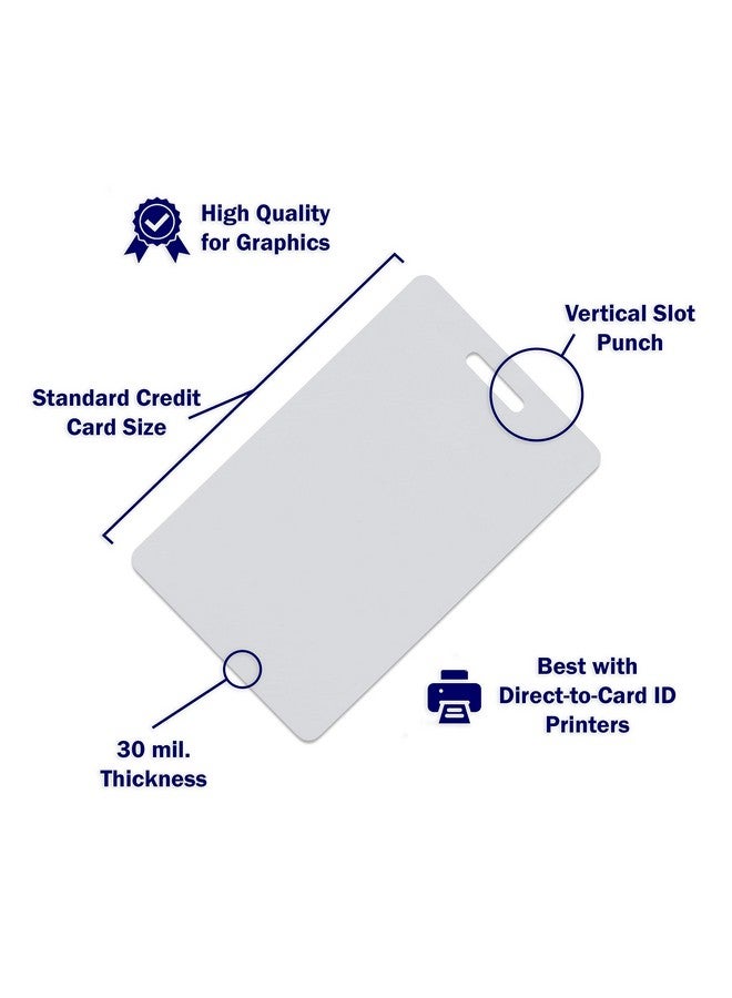 easyIDea Pack Of 500 White Cr80 Pvc Cards With Slot Punch On Short Side | 30 Mil By Easyidea - Image 3