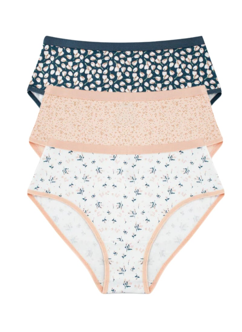 Milk - Pack of 3 Printed Cotton Brief Panties Underwear for Women - Image 1