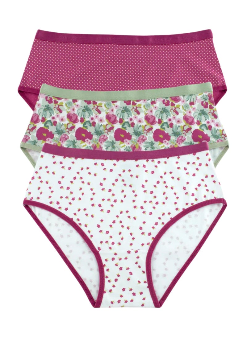 Milk - Pack of 3 Printed Cotton Brief Panties Underwear for Women - Image 1
