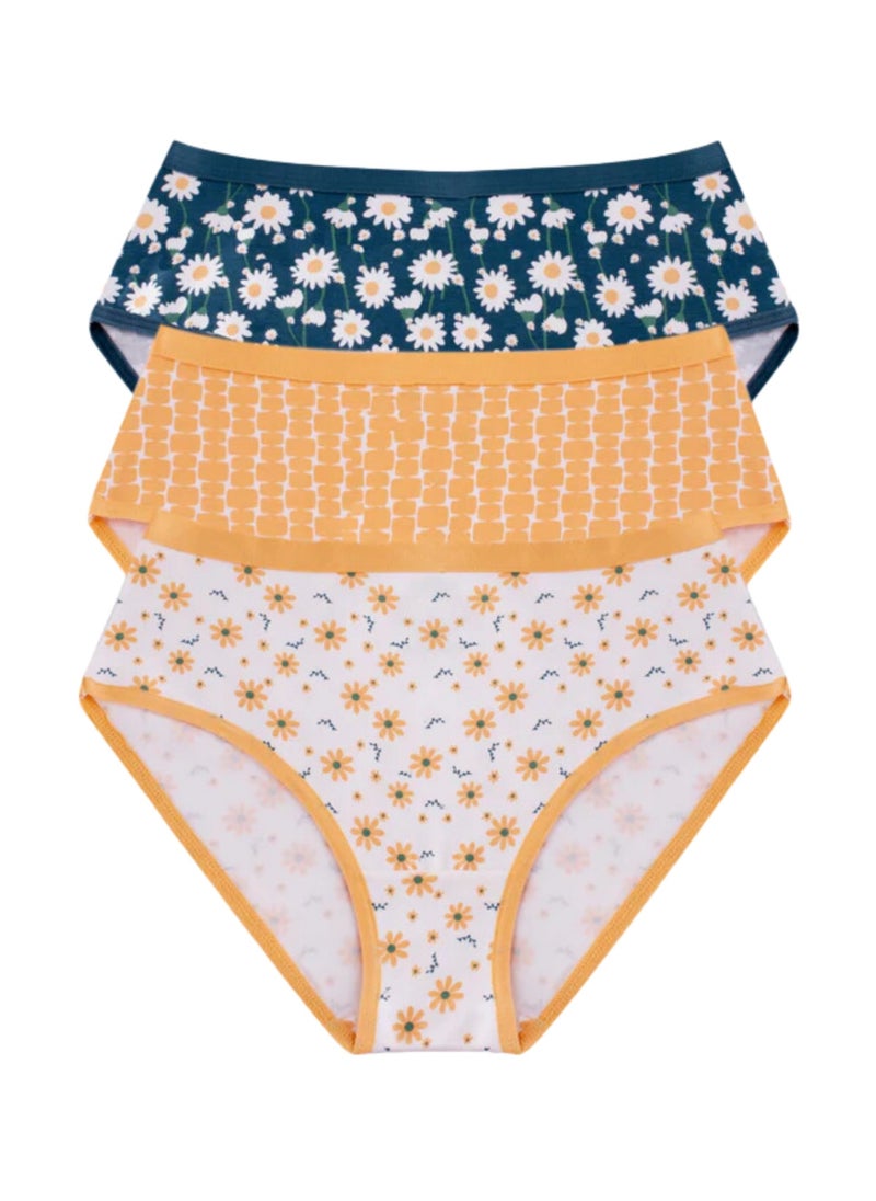 Milk - Pack of 3 Printed Cotton Brief Panties Underwear for Women - Image 1