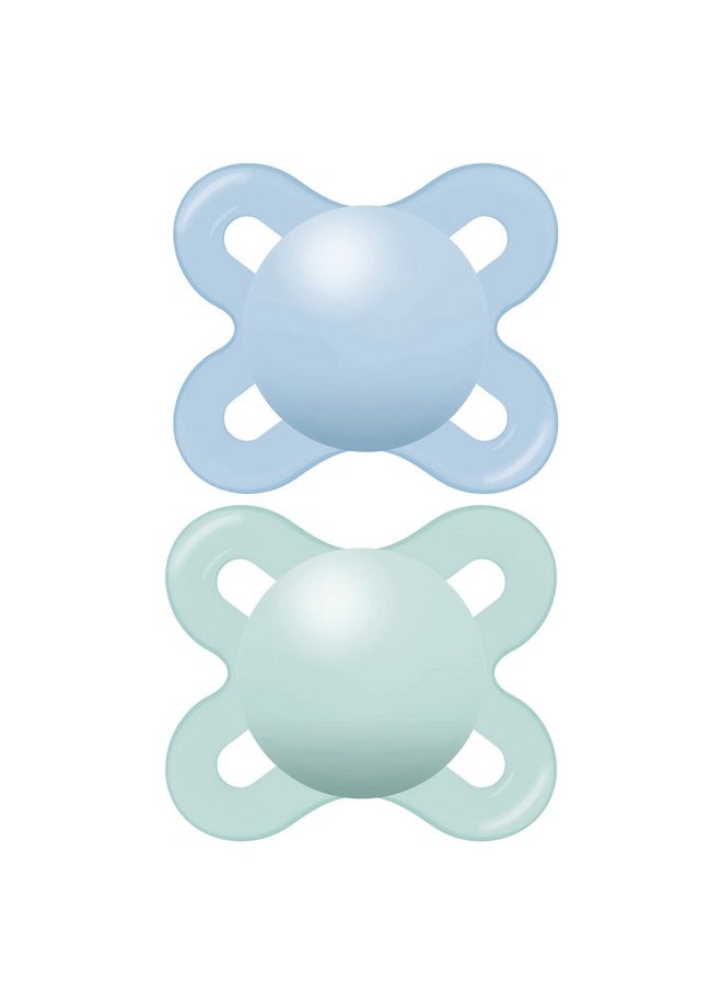 MAM Original Start Matte Newborn Baby Pacifier Best Pacifier For Breastfed Babies Sterilizer Case Boy 03 (Pack Of 2)  - Image 1