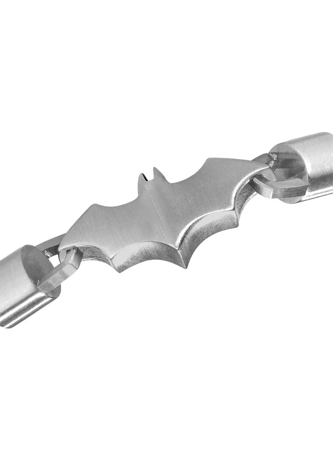 بوليس Batarang Men's Leather Bracelet with Black Stainless Steel Pendant, Magnetic Closure