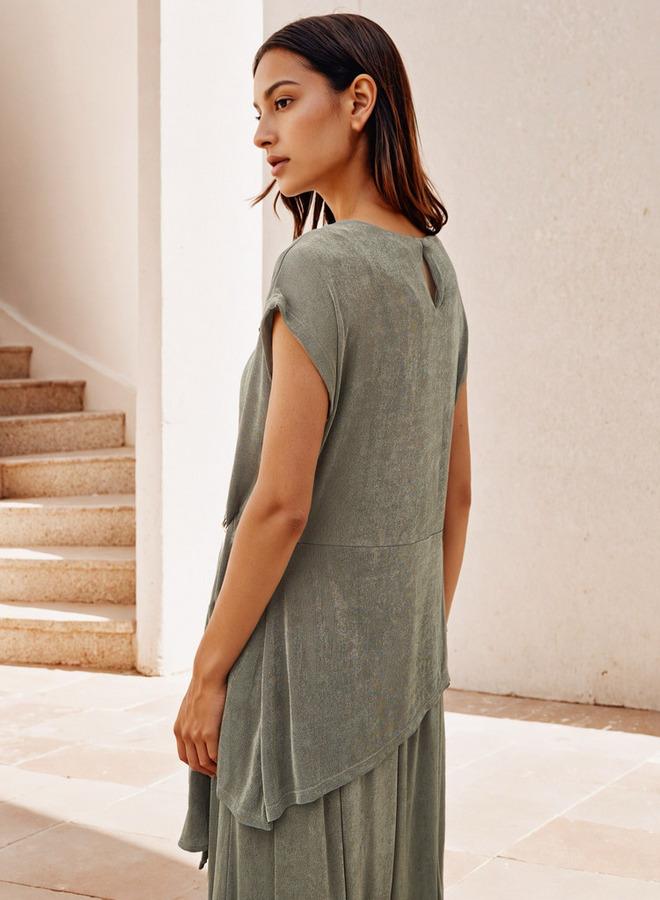 ايكونيك قميص أيقوني بكسرات وزخرفة بإبزيم - Image 3