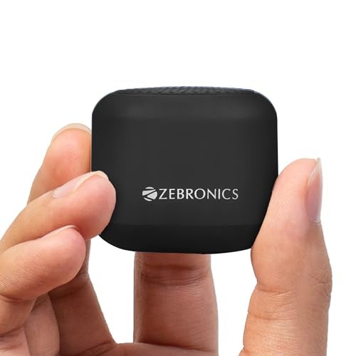 ZEBRONICS Pixie Portable Speaker, 5 Watts, Supports Bluetooth, TWS Function, mSD, Compact Design, Call Function, Carry Loop, Upto 7h Backup (Black) - Image 1
