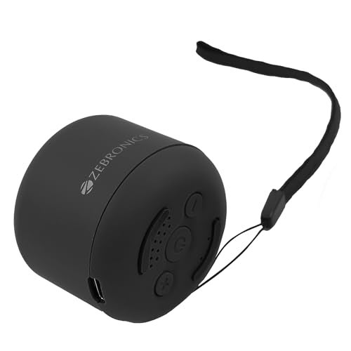 ZEBRONICS Pixie Portable Speaker, 5 Watts, Supports Bluetooth, TWS Function, mSD, Compact Design, Call Function, Carry Loop, Upto 7h Backup (Black) - Image 2
