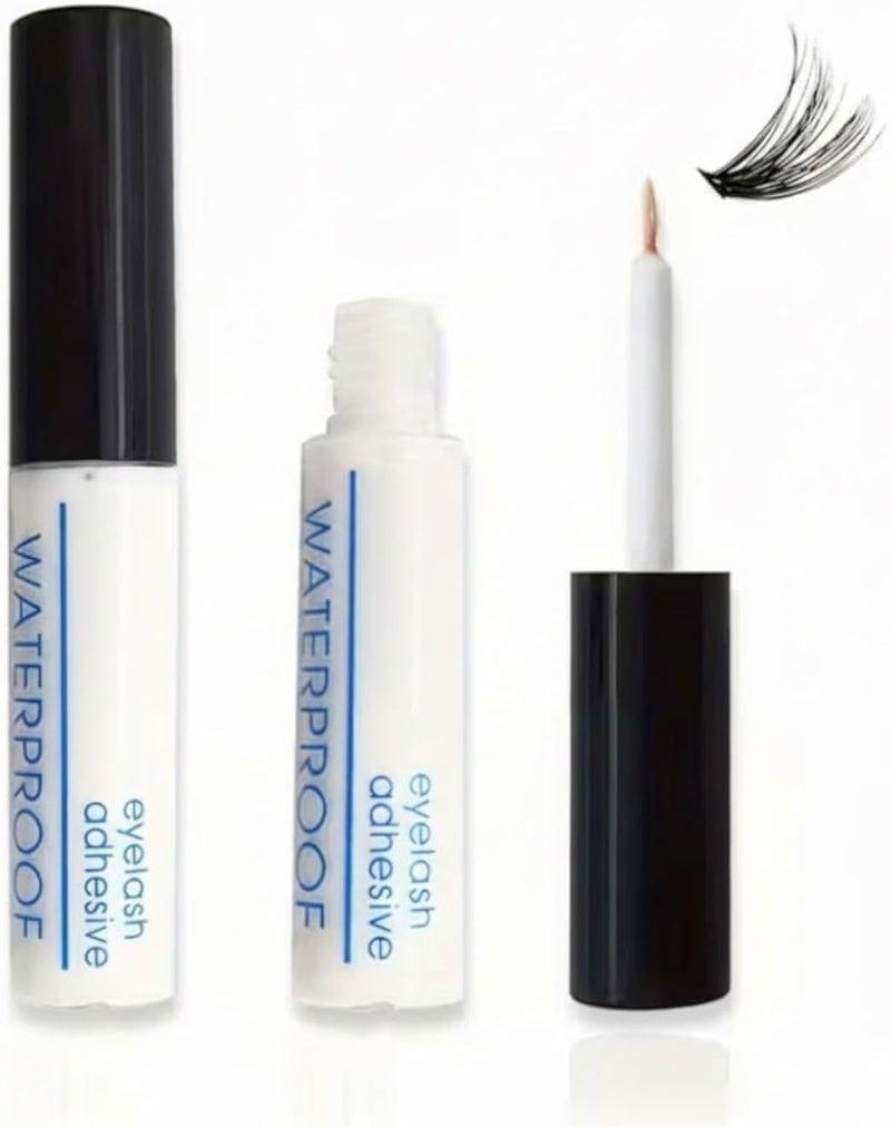 Individual Lash Glue, black Eyelash Clusters Bond Latex Free Waterproof Eyelash Glue Lash Adhesive Express Drying Strong Bonding Long Lasting No Irritaiton for DIY Lash Extensions, 5ML NET-WHITE