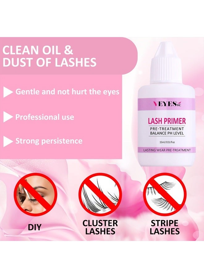 VEYES INC Lash Primer for Eyelash Extensions 15ml Professional Use Only Easy to Removes Proteins and Oils Increase Adhesive Bonding Power - Image 3