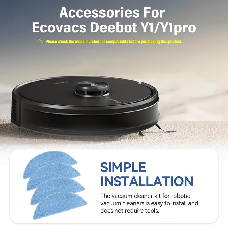 Verilux Replacement Mop Pads for Ecovacs Deebot Y1 pro Vacuum Cleaner Microfiber Mop Pads Water Abserbent Scrubbing Pads Cleaning Pads Universal Replacement Mop Pads - Image 2