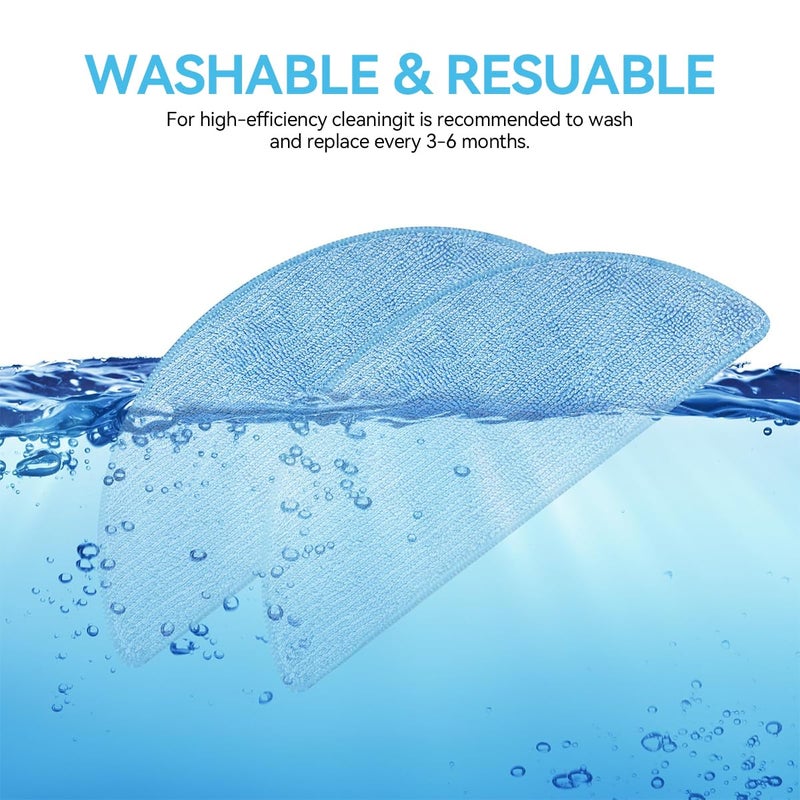 Verilux Replacement Mop Pads for Ecovacs Deebot Y1 pro Vacuum Cleaner Microfiber Mop Pads Water Abserbent Scrubbing Pads Cleaning Pads Universal Replacement Mop Pads - Image 4