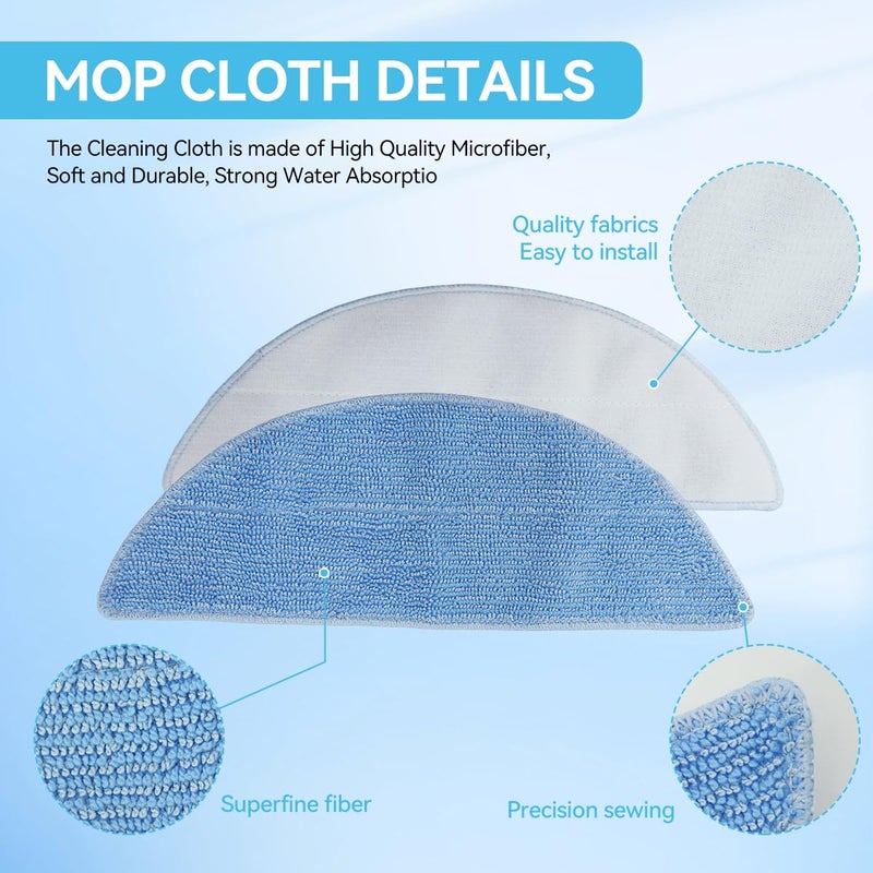 Verilux Replacement Mop Pads for Ecovacs Deebot Y1 pro Vacuum Cleaner Microfiber Mop Pads Water Abserbent Scrubbing Pads Cleaning Pads Universal Replacement Mop Pads - Image 5