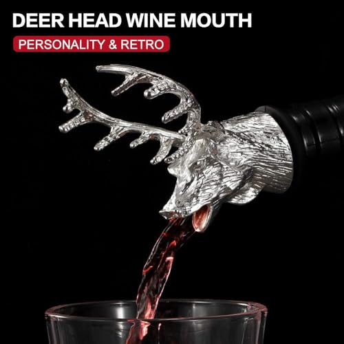 DAONPHARI Zinc Alloy Deer Head Wine Pouring Device (Silver) No Spills | Effortless Pouring | Unique Gift Idea | Durable & Long-Lasting - Image 5