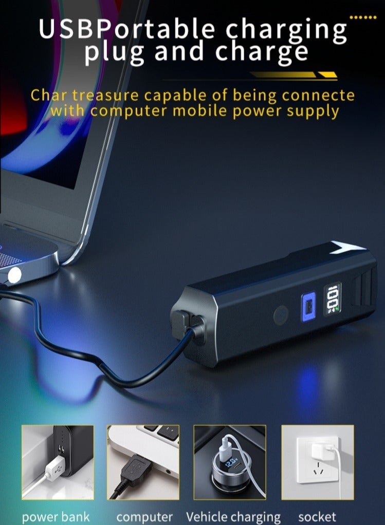 مصباح دراجة، وضع ليلي بحسّاس تلقائي، شاشة رقمية للبطارية، مقاوم للماء IPX5، شحن سريع USB-C، مع 4 أوضاع LED فائقة السطوع لسلامة ركوب الطرق والجبال والليل - Image 2