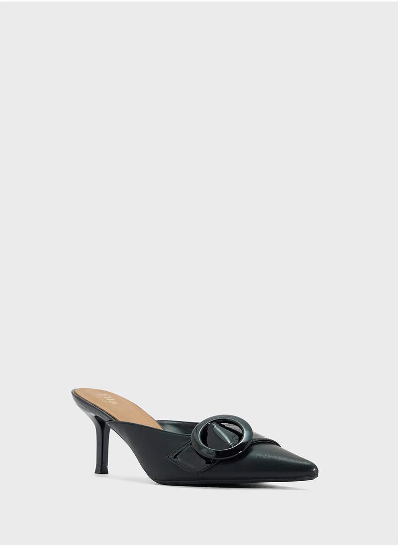 ELLA Heeled Mule With Buckle