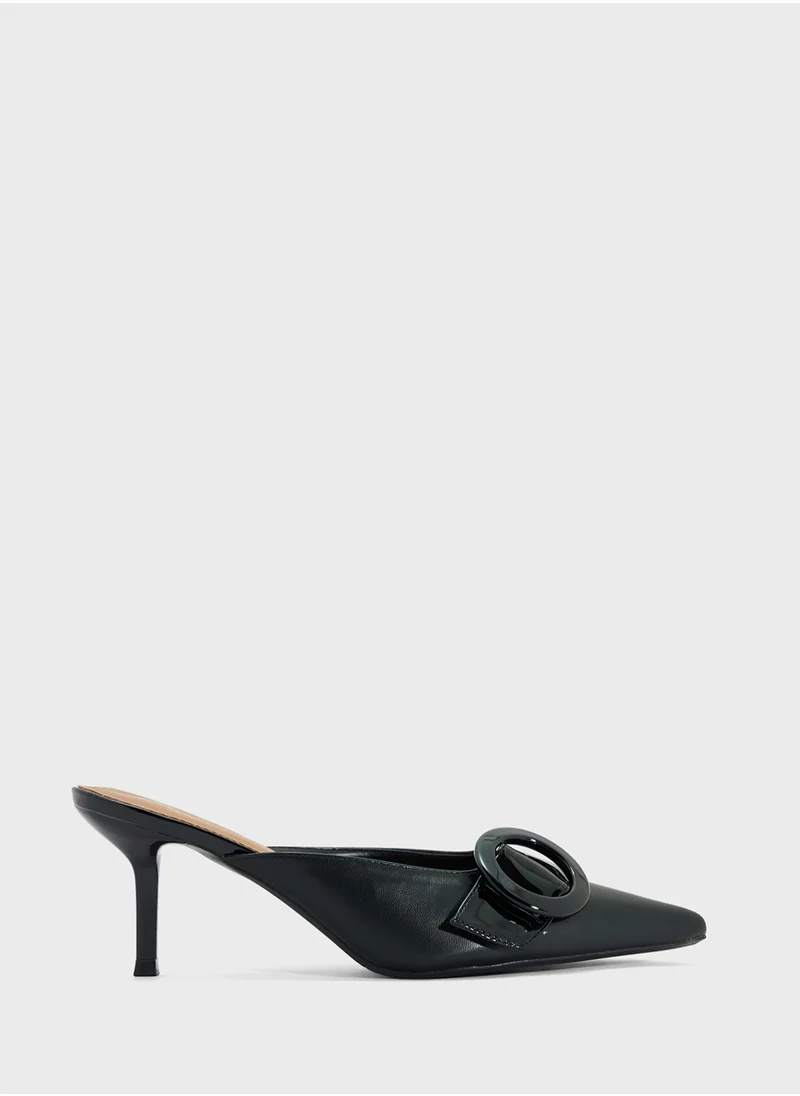 ELLA Heeled Mule With Buckle