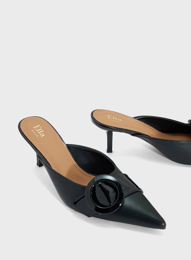 ELLA Heeled Mule With Buckle  - Image 4