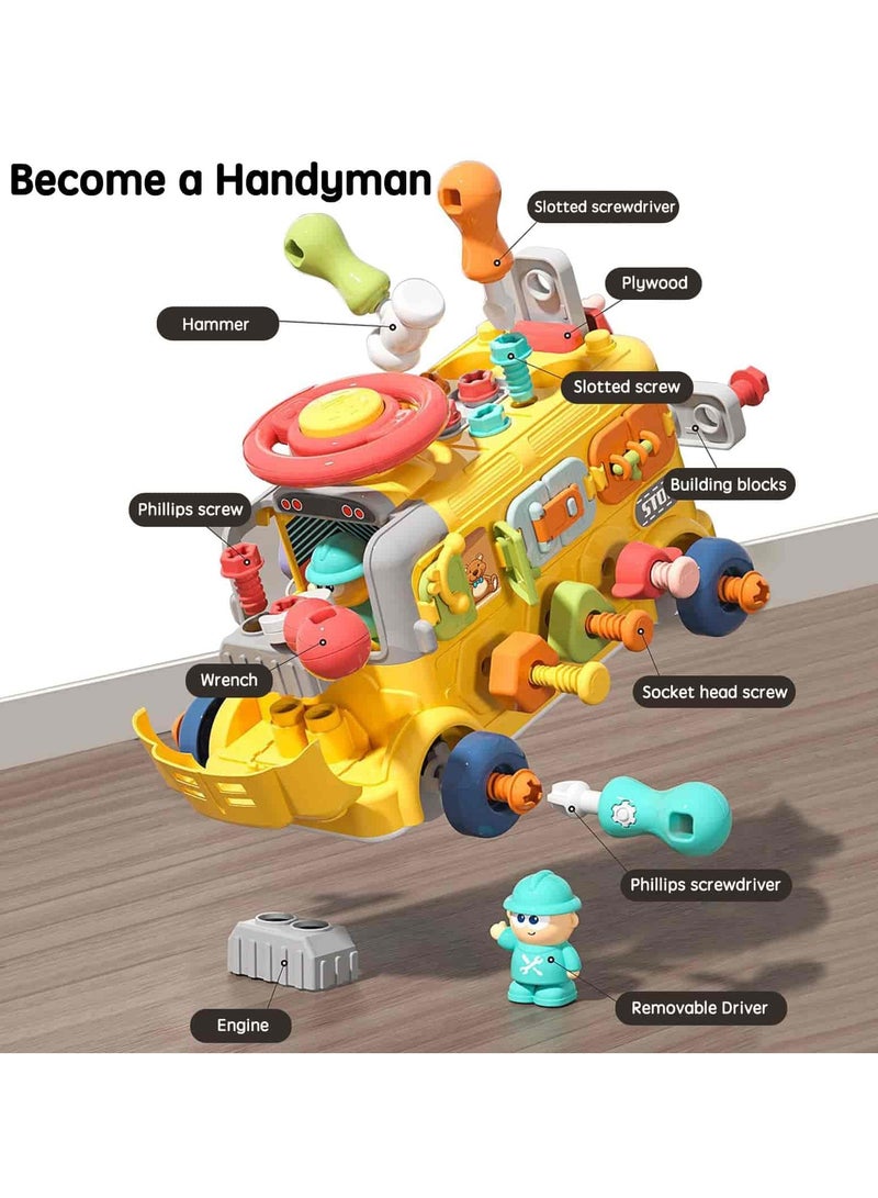 Aideli Busy Cube Toys - Bus-Shaped Sensory Travel Toddler Cube Toys Fine Motor Skill Learning Activity Cube Toy for Home, School, Nursery - Image 5