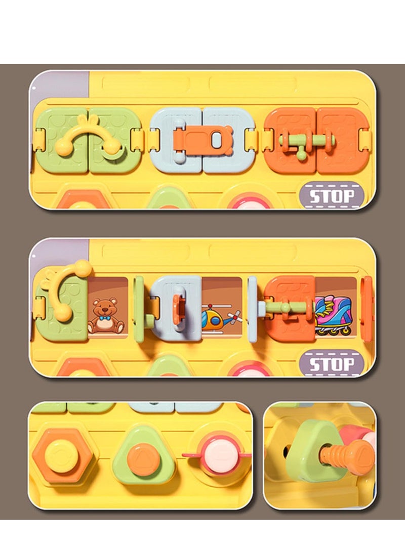 Aideli Busy Cube Toys - Bus-Shaped Sensory Travel Toddler Cube Toys Fine Motor Skill Learning Activity Cube Toy for Home, School, Nursery - Image 3