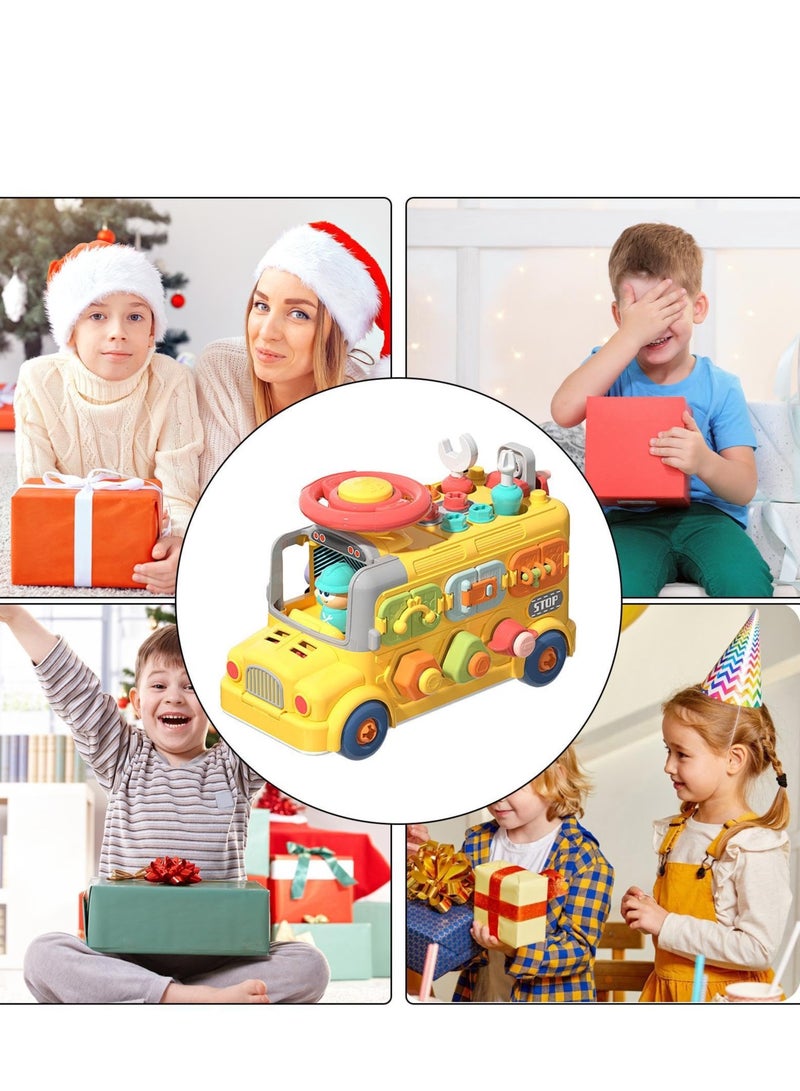 Aideli Busy Cube Toys - Bus-Shaped Sensory Travel Toddler Cube Toys Fine Motor Skill Learning Activity Cube Toy for Home, School, Nursery - Image 4