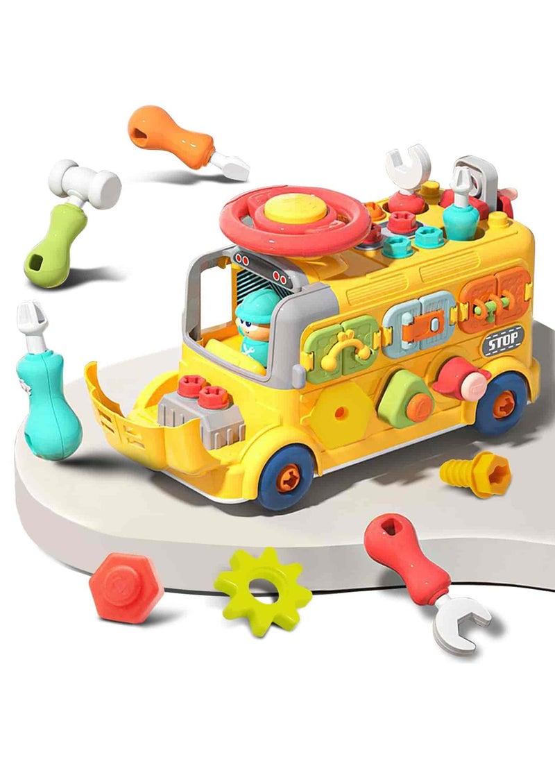 Aideli Busy Cube Toys - Bus-Shaped Sensory Travel Toddler Cube Toys Fine Motor Skill Learning Activity Cube Toy for Home, School, Nursery - Image 1