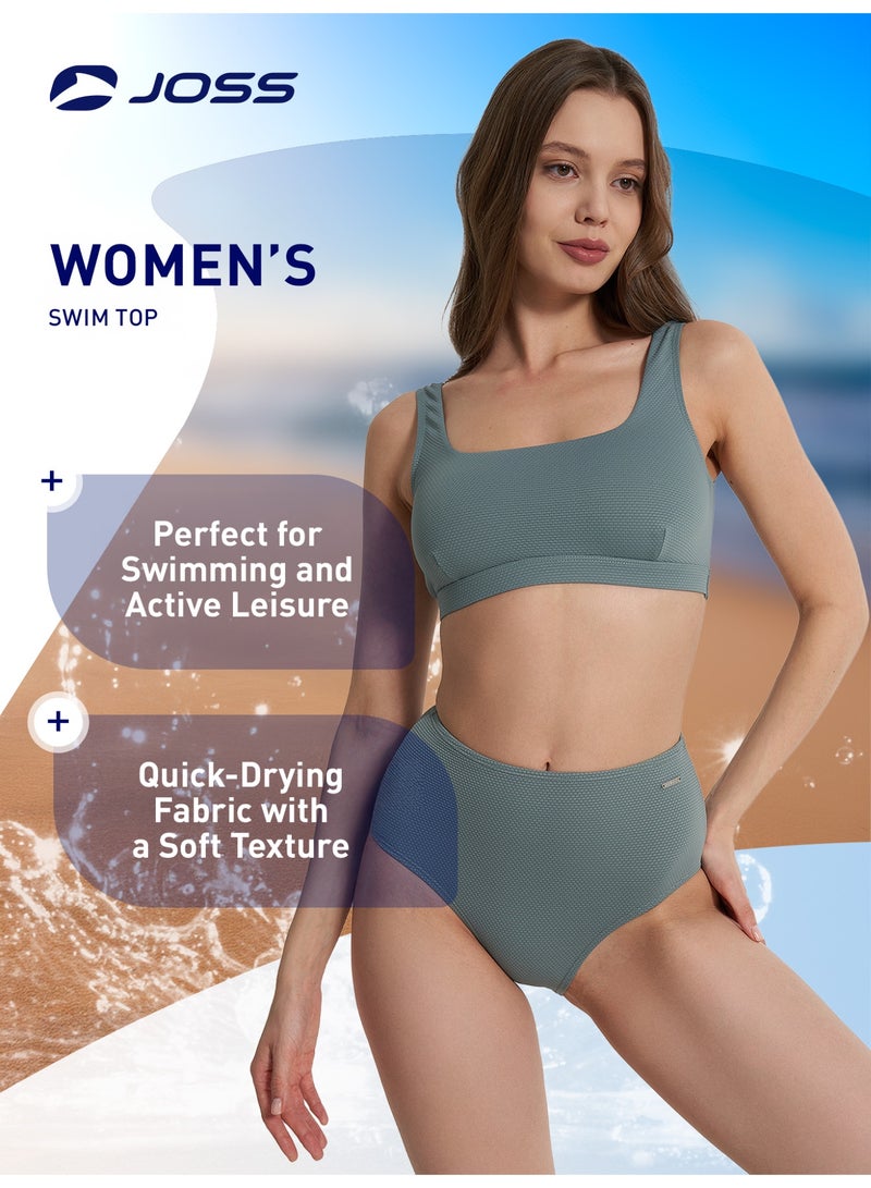 Joss Women’s Olive Bathing Bodice – Quick-Dry, Durable & Comfortable, Perfect for Swimming, Sunbathing, and Beach Games - Image 1