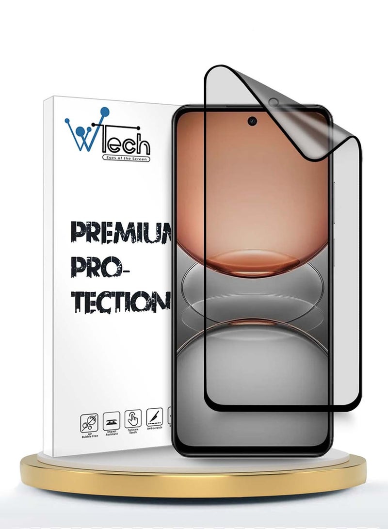 Wtech Realme C75 4G 2024 Premium Nano Ceramic Full Glue Full Cover Matte Flexible Screen Protector (MSCNMN) - Clear/Black - Image 1