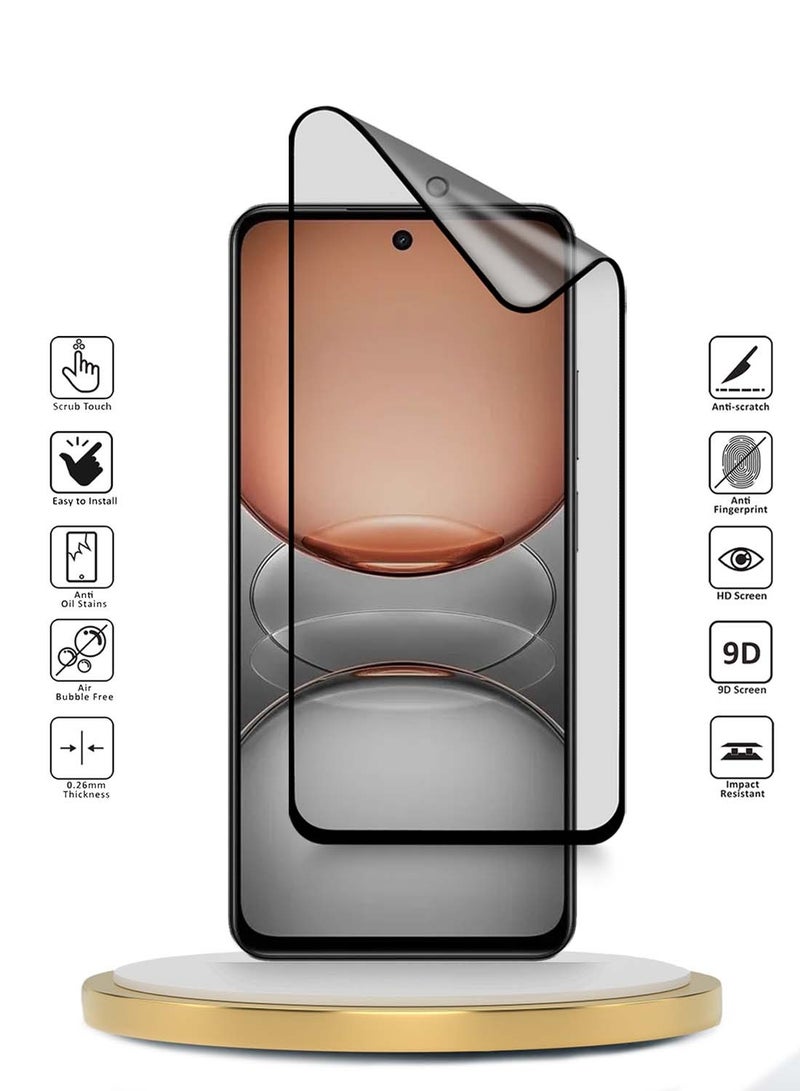 Wtech Realme C75 4G 2024 Premium Nano Ceramic Full Glue Full Cover Matte Flexible Screen Protector (MSCNMN) - Clear/Black - Image 2