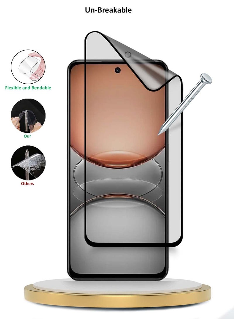 Wtech Realme C75 4G 2024 Premium Nano Ceramic Full Glue Full Cover Matte Flexible Screen Protector (MSCNMN) - Clear/Black - Image 4