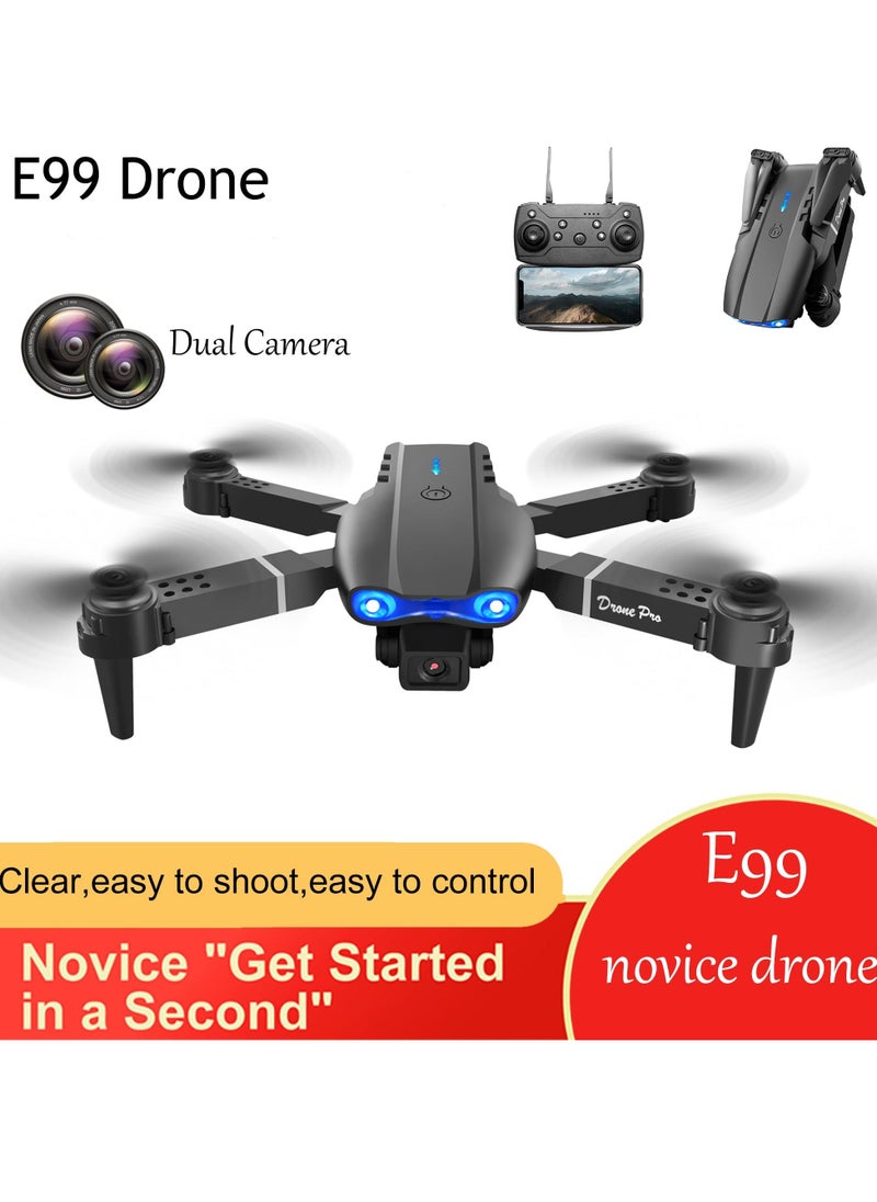 JAJEEK E99 Pro Professional Entry-Level Drone – Dual Camera FPV WiFi, High Altitude Hovering, Outdoor Party Overhead Shots, Beginner-Friendly Gift, Black - Image 2
