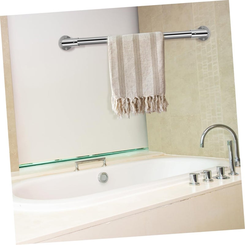 Generic Shower Rod Holder Stainless Steel Flange Support Bracket for Towel Rods Space-saving Design for Bathroom and Closet Use - Image 5