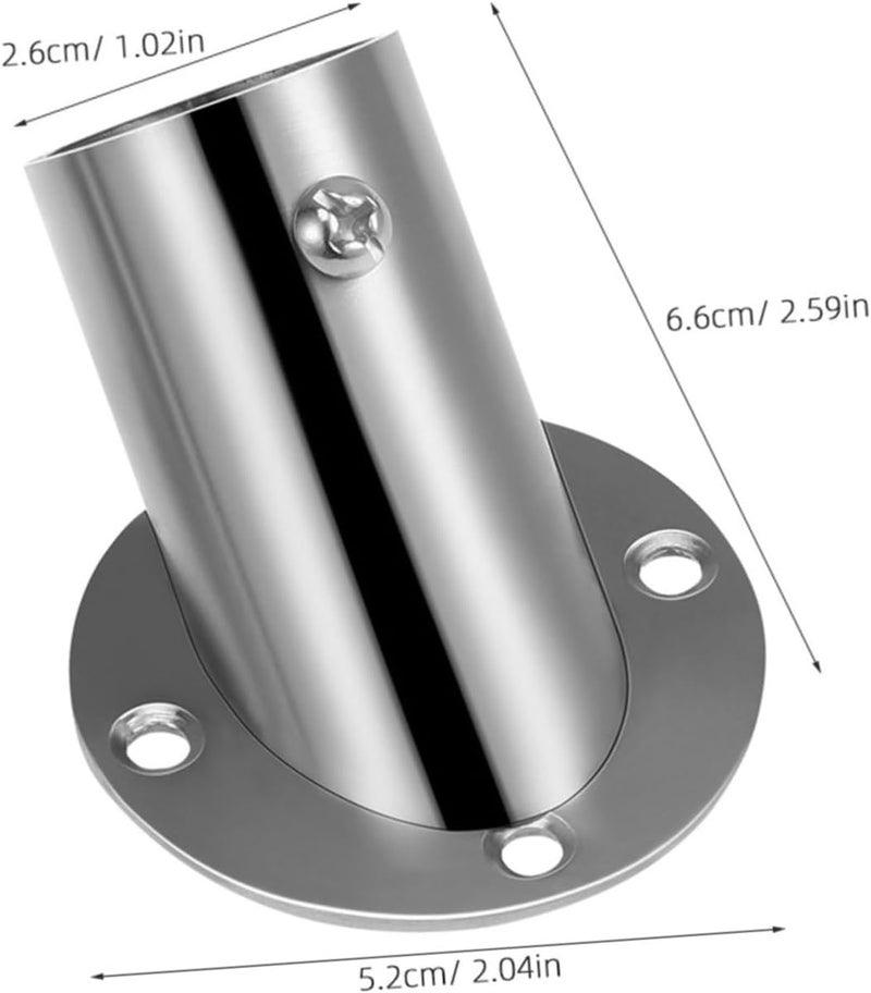 Generic Shower Rod Holder Stainless Steel Flange Support Bracket for Towel Rods Space-saving Design for Bathroom and Closet Use - Image 2
