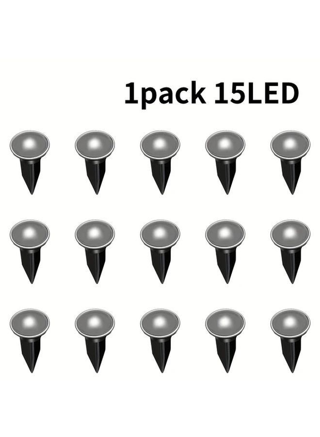Pack Of 15pcs White Solar Flood Lights Motion Activated 120 Degree Wide Angle Perimeter Security - Image 1
