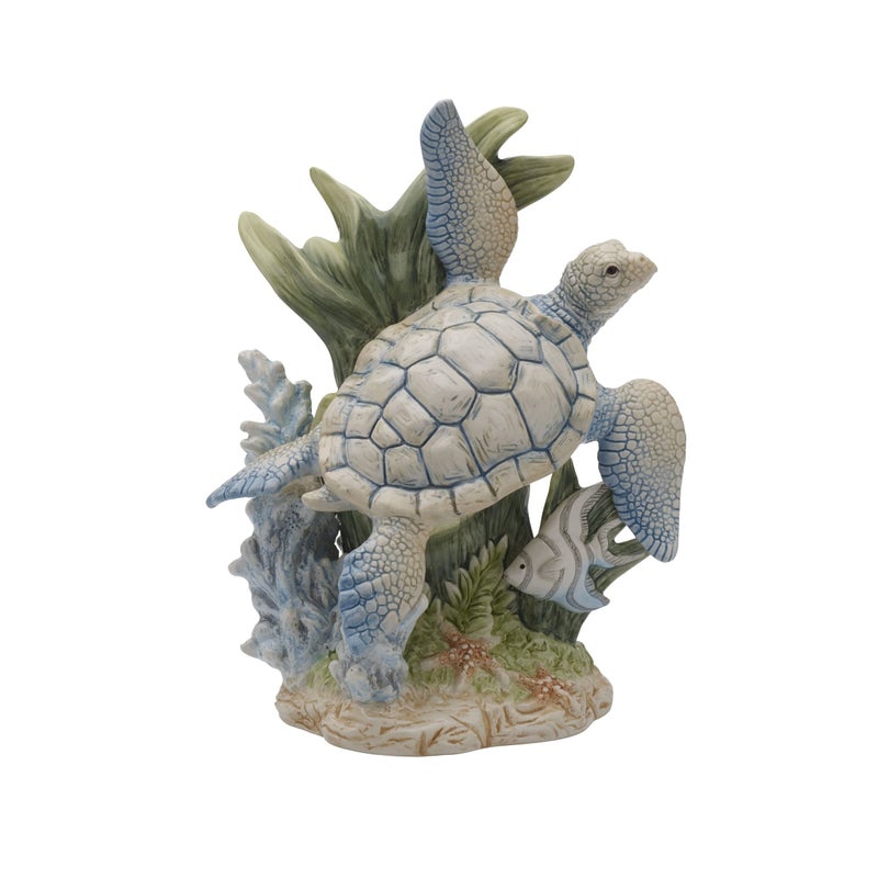 Fitz and Floyd Coastal Home Sea Turtle Ceramic Figurine 1025 inches