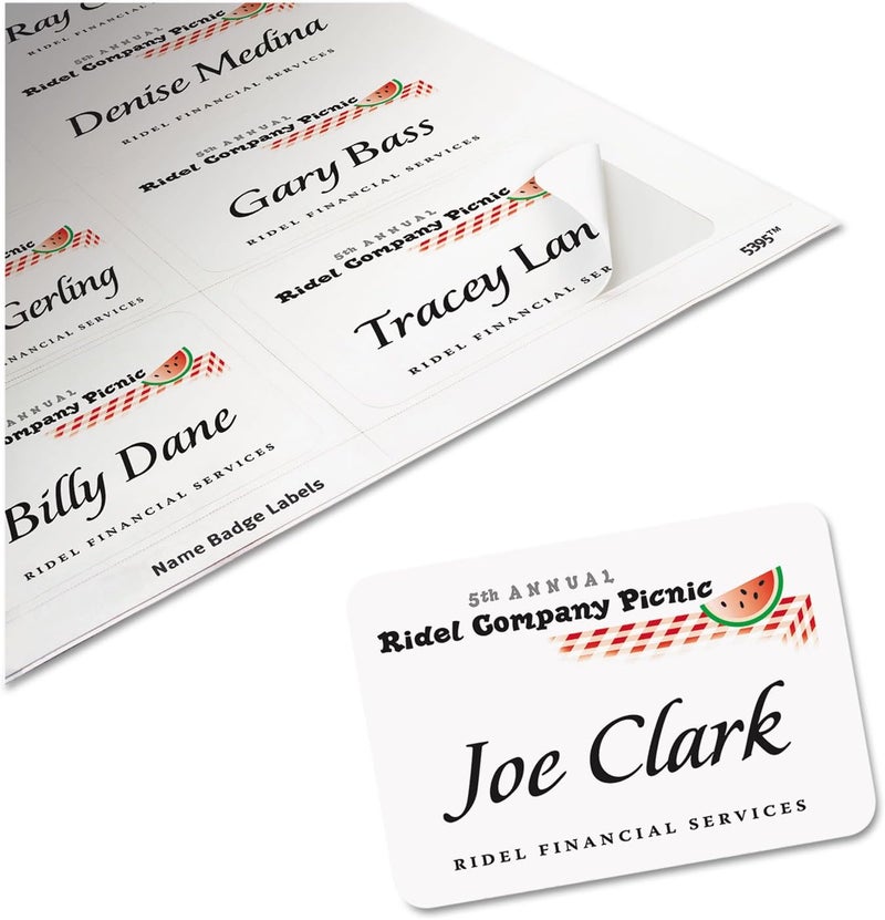 AVERY White Adhesive Name Badges - 5395 - Image 3