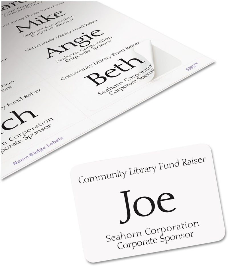 AVERY White Adhesive Name Badges - 5395 - Image 5