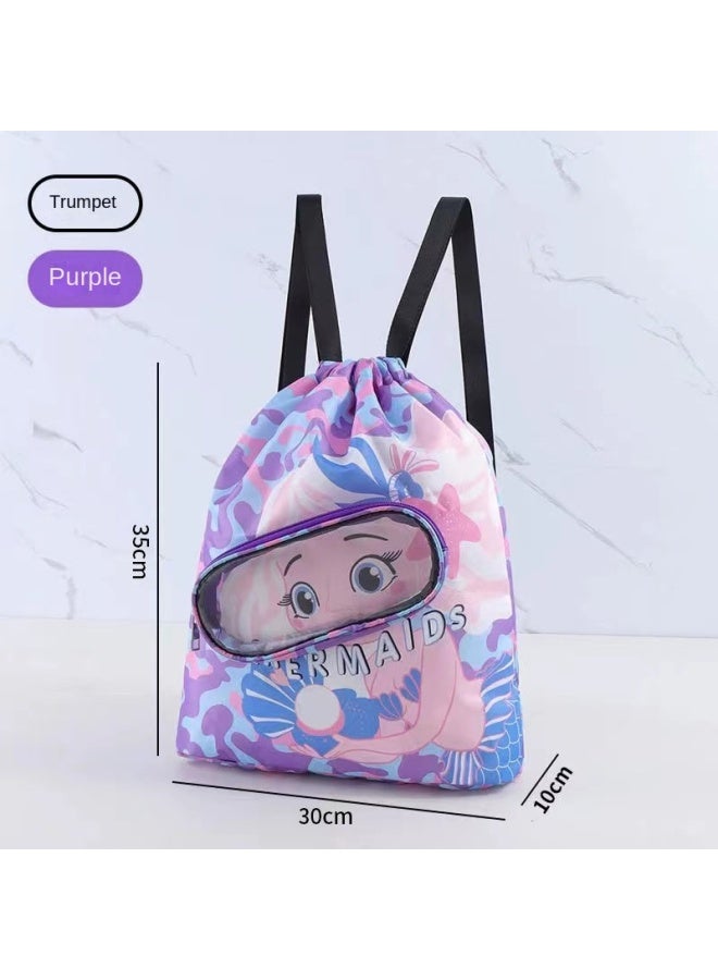 Children's Swimming Storage Bag Dry And Wet Separation Toiletry Bag Beach Storage Drawstring Travel Simple Storage Backpack - Image 5